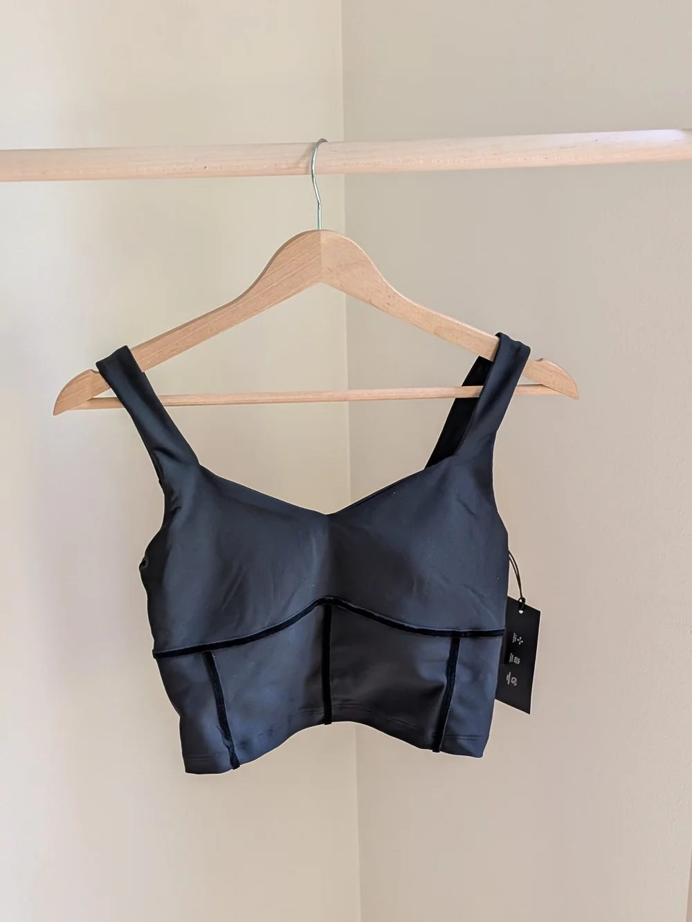 NWT Abercrombie & Fitch YPB SculptLUX Velvet Stripe Tank In Black - S - Picture 8 of 12